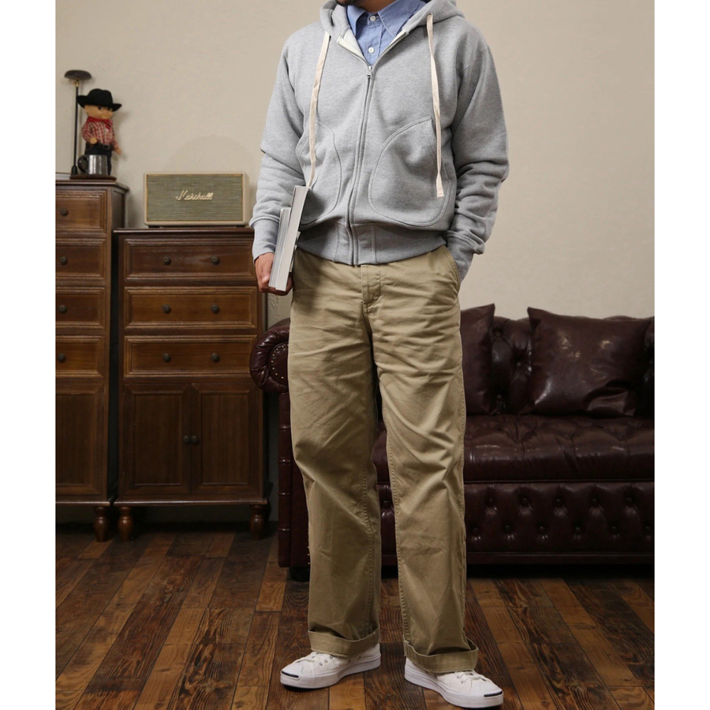 17.5 oz Terry Cloth Zip-Up Hoodie Vintage Gray Non Stock Mfg. 100% Cotton Sz 42